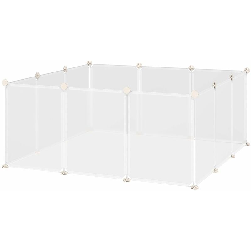 foto del prodotto giordanoshop gabbia per conigli roditori 105x105x45 cm in metallo e polipropilene bianco