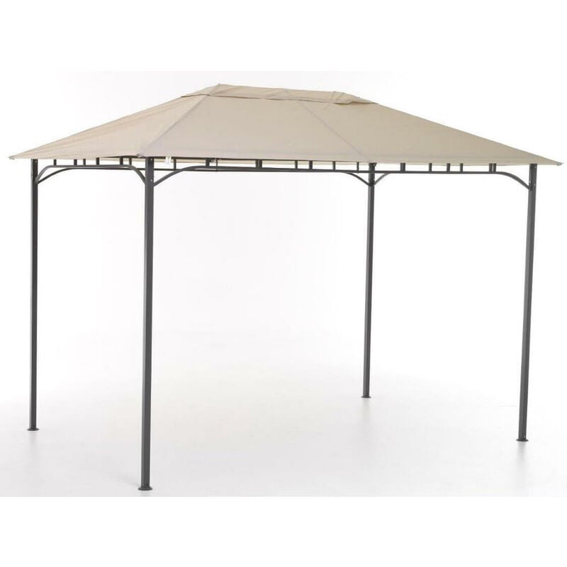 foto del prodotto giordanoshop gazebo da giardino 3x3m in ferro e poliestere rodi beige