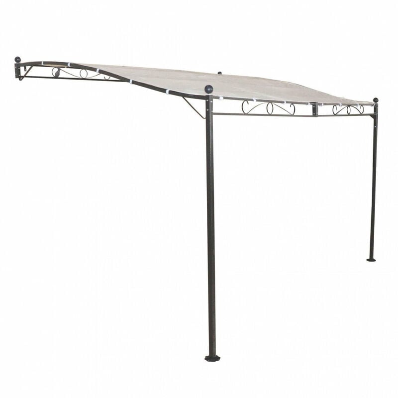 foto del prodotto giordanoshop gazebo pergola addossato 3,5x2,5 m in acciaio antracite