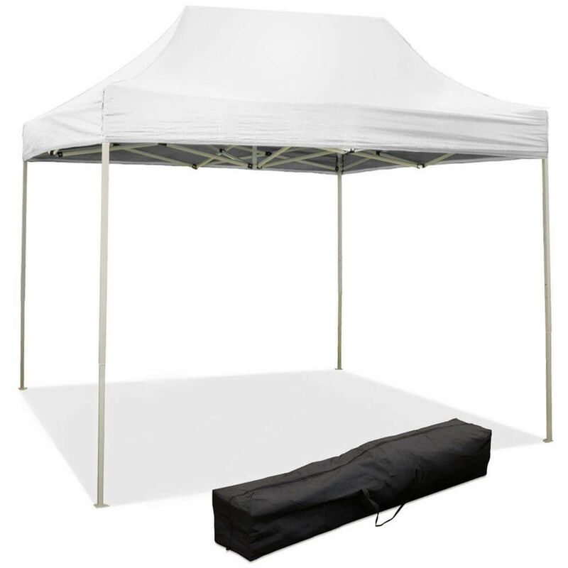 foto del prodotto giordanoshop gazebo richiudibile pieghevole 3x2m in acciaio e pvc impermeabile bianco