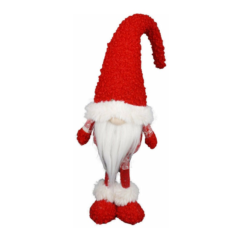 foto del prodotto giordanoshop gnomo di babbo natale h47 cm in tessuto rosso