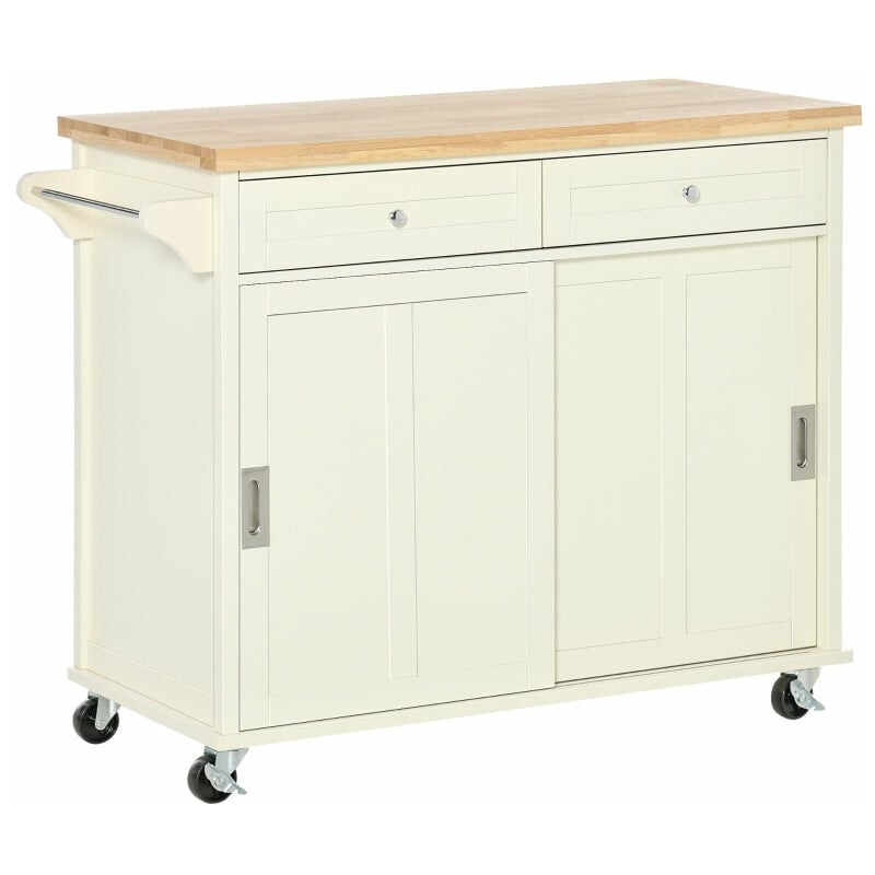 foto del prodotto giordanoshop isola per cucina 110x49,5x89,5 cm con cassetti armadietto e portasciugamani in legno e mdf bianco