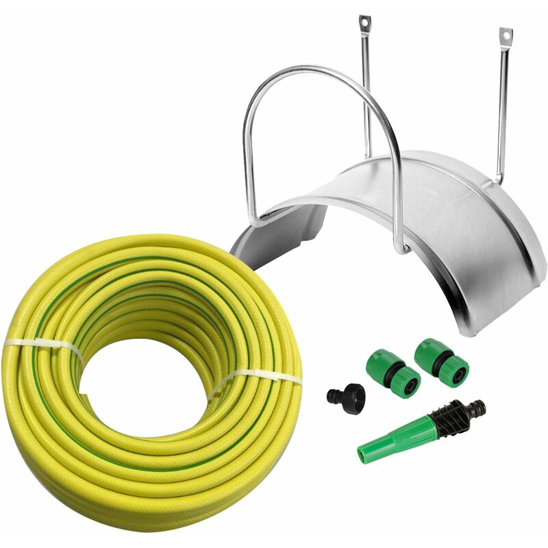 foto del prodotto giordanoshop kit portatubo da muro in acciaio con tubo 25m e accessori agrati