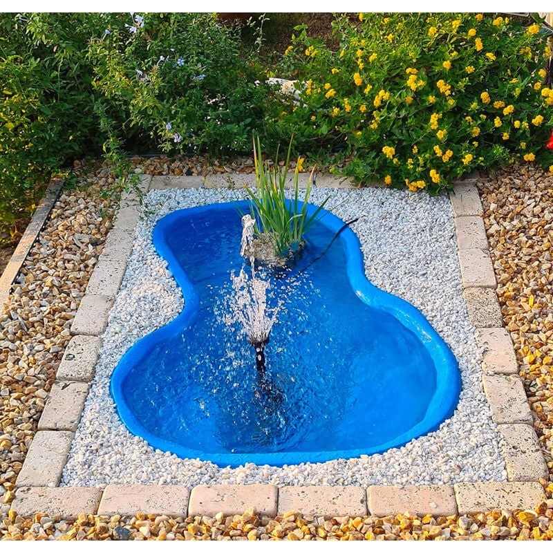 foto del prodotto giordanoshop laghetto artificiale da giardino 136x100x34 cm in polietilene 220 litri azzurro