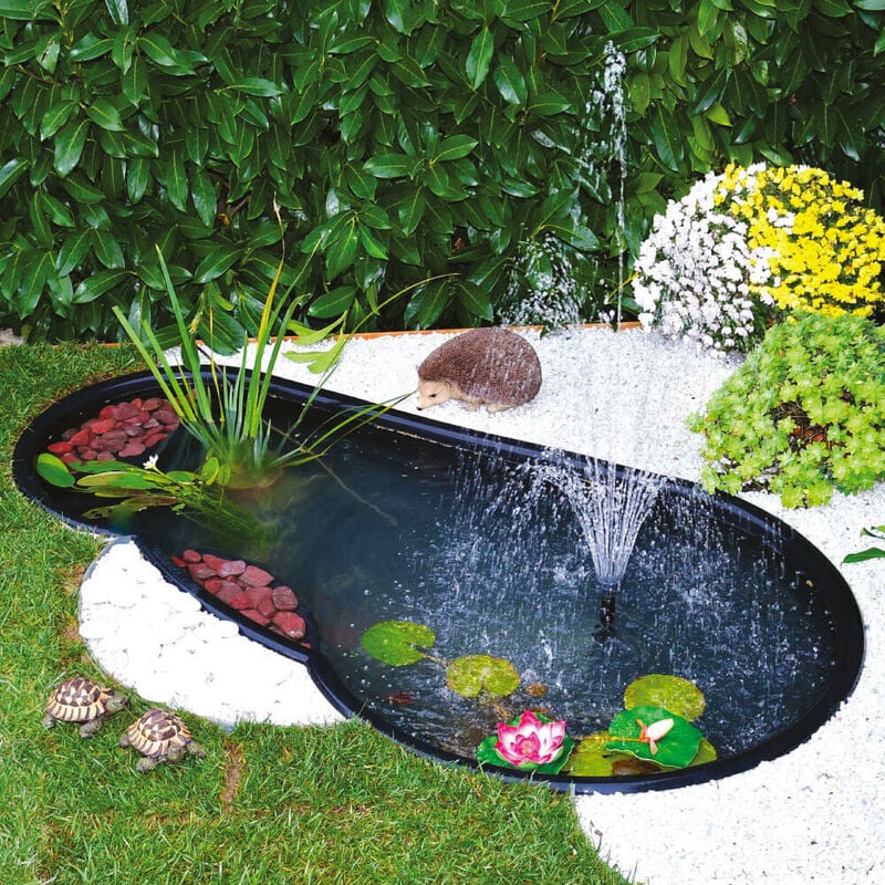 foto del prodotto giordanoshop laghetto artificiale nero da giardino 190x105x52 cm 500 litri