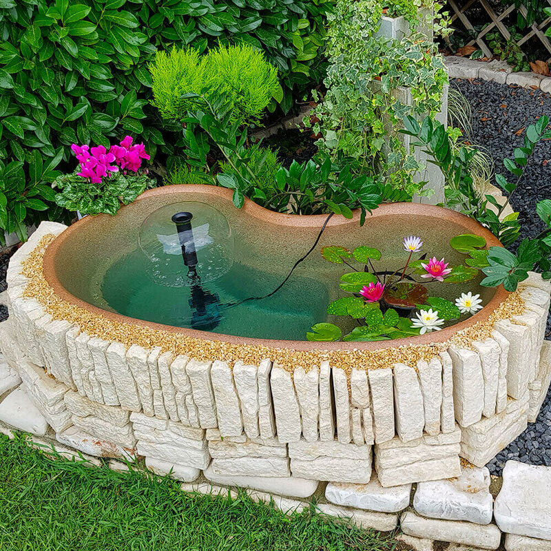 foto del prodotto giordanoshop laghetto artificiale roccia da giardino 140x80x45 cm 200 litri