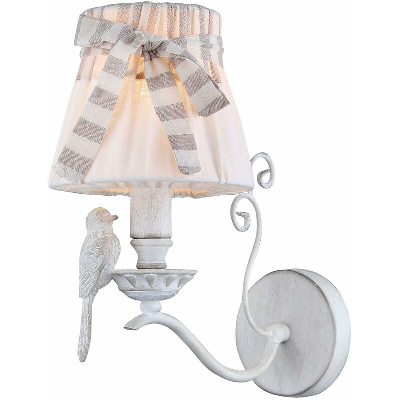 foto del prodotto giordanoshop lampada da parete elegant in metallo bird bianco antique