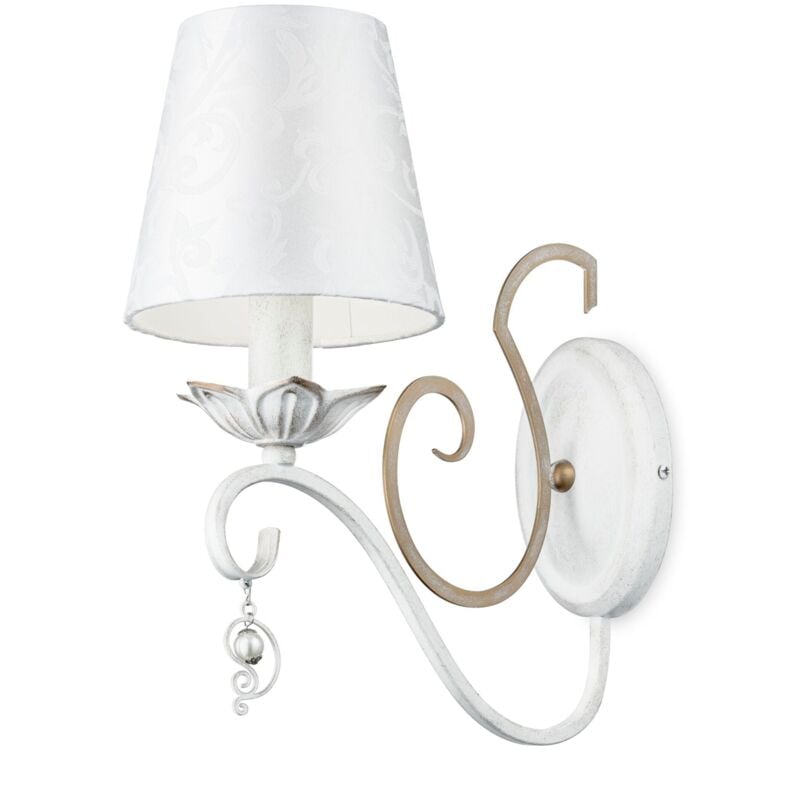 foto del prodotto giordanoshop lampada da parete elegant in metallo monile bianco con oro