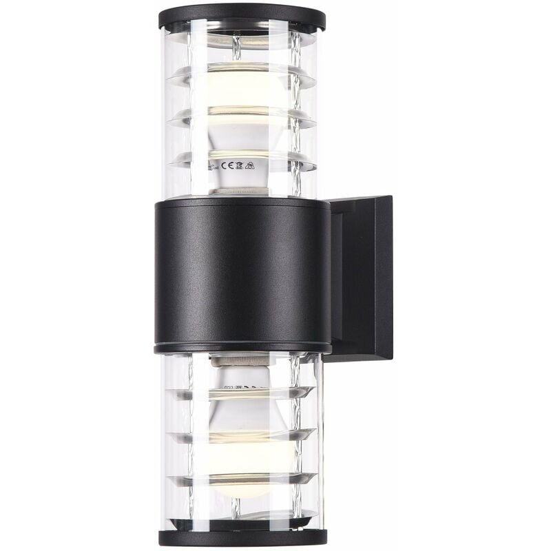 foto del prodotto giordanoshop lampada da parete outdoor in alluminio bronx nero