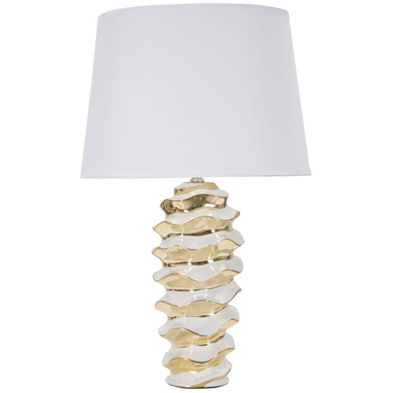 foto del prodotto giordanoshop lampada da tavolo glam space 33x53x33 cm in ceramica bianco oro