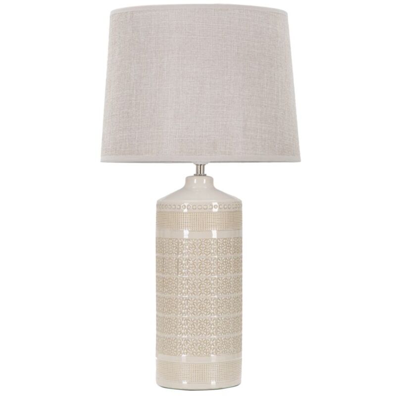foto del prodotto giordanoshop lampada da tavolo graphs 30x55x30 cm in ceramica crema