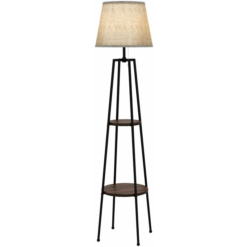foto del prodotto giordanoshop lampada da terra 42x166 cm in metallo e mdf nero e marrone