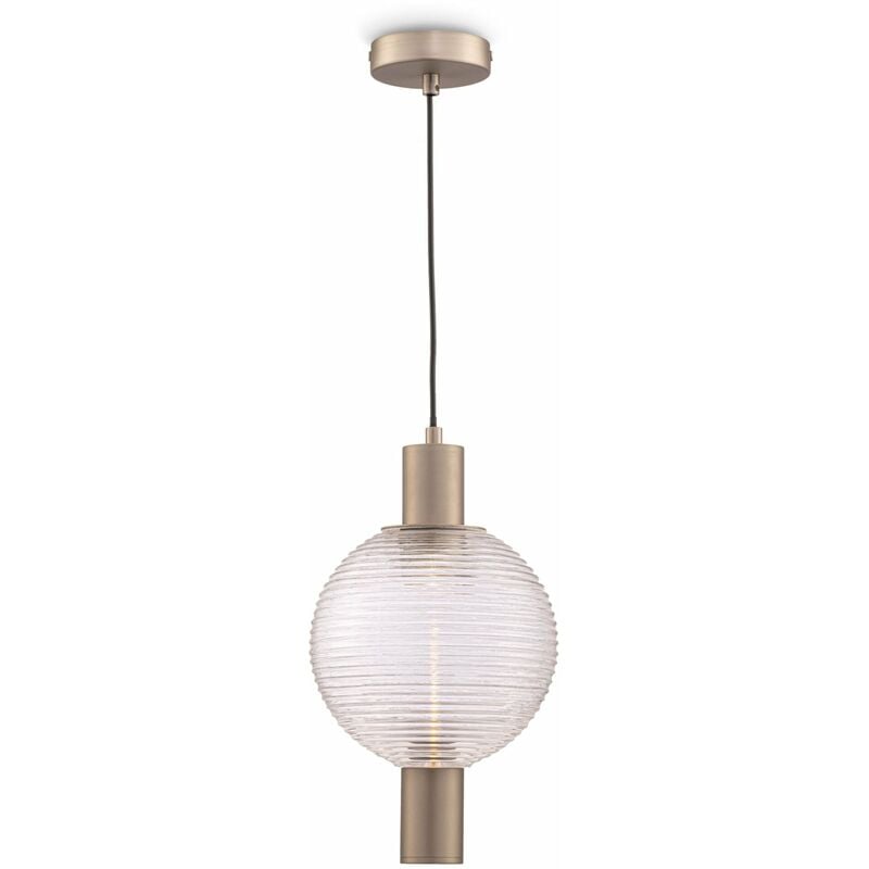 foto del prodotto giordanoshop lampada pendente pendant in metallo rueca nickel