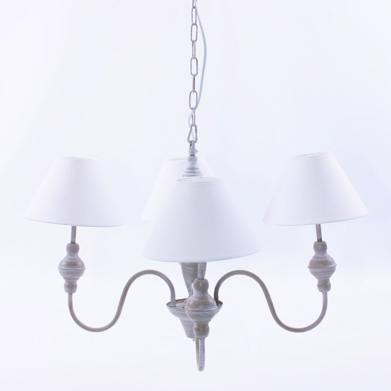 foto del prodotto giordanoshop lampadario a sospensione 56 in mdf design shabby bianco
