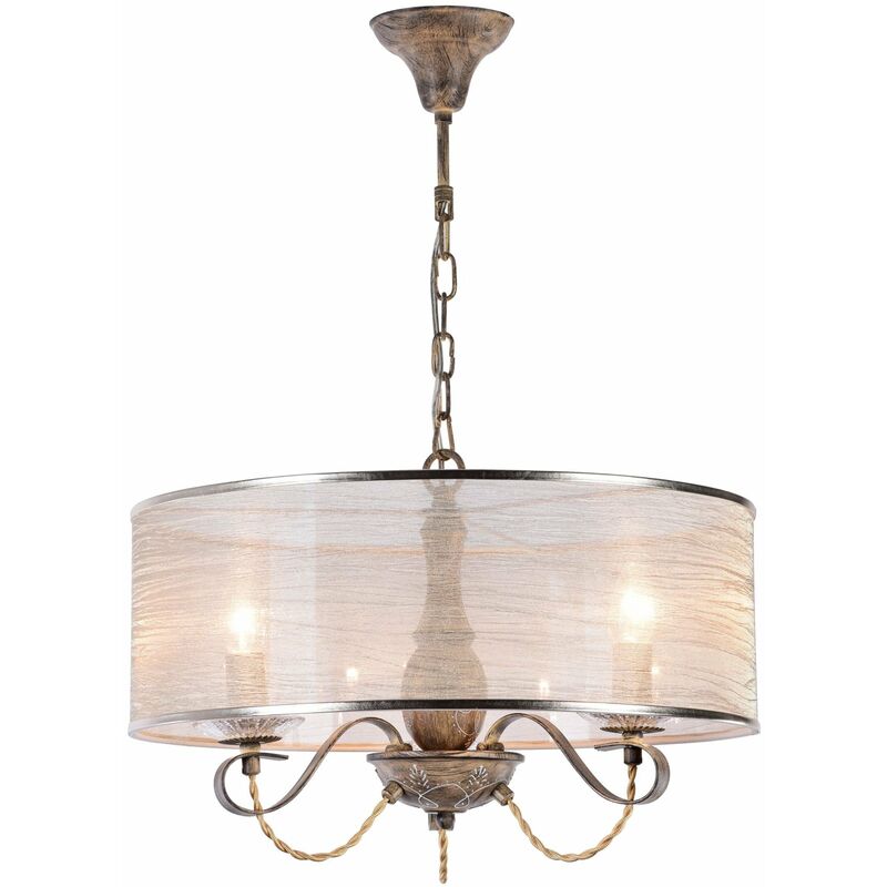 foto del prodotto giordanoshop lampadario house in metallo e poliresina cable marrone