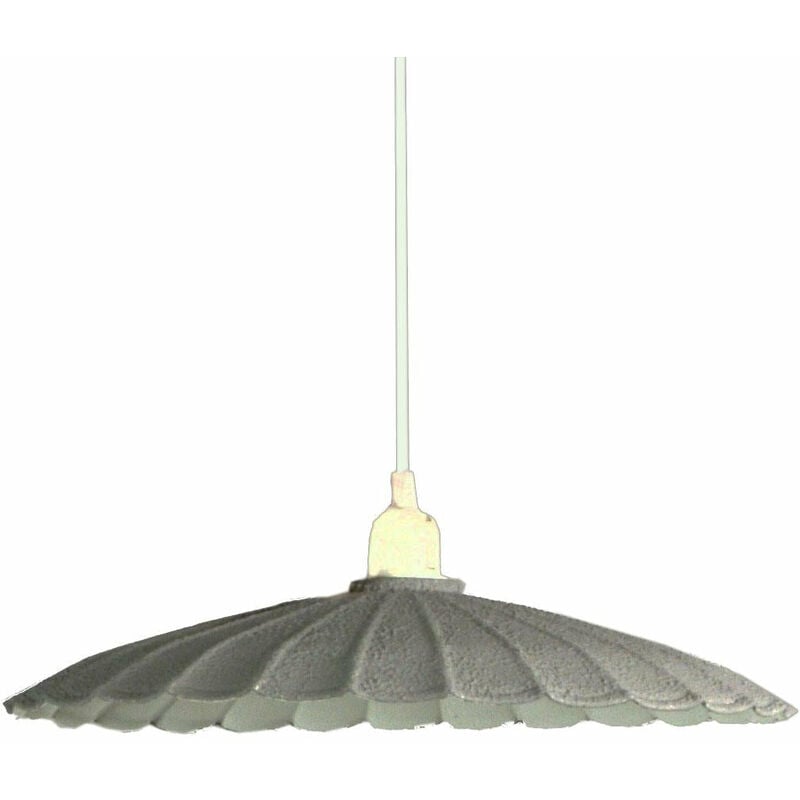 foto del prodotto giordanoshop lampadario in metallo vintage bianco grigio con attacco cm 25