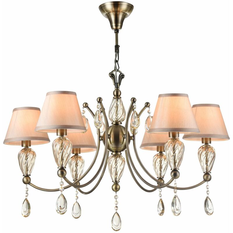 foto del prodotto giordanoshop lampadario royal classic in metallo e vetro murano bronzo