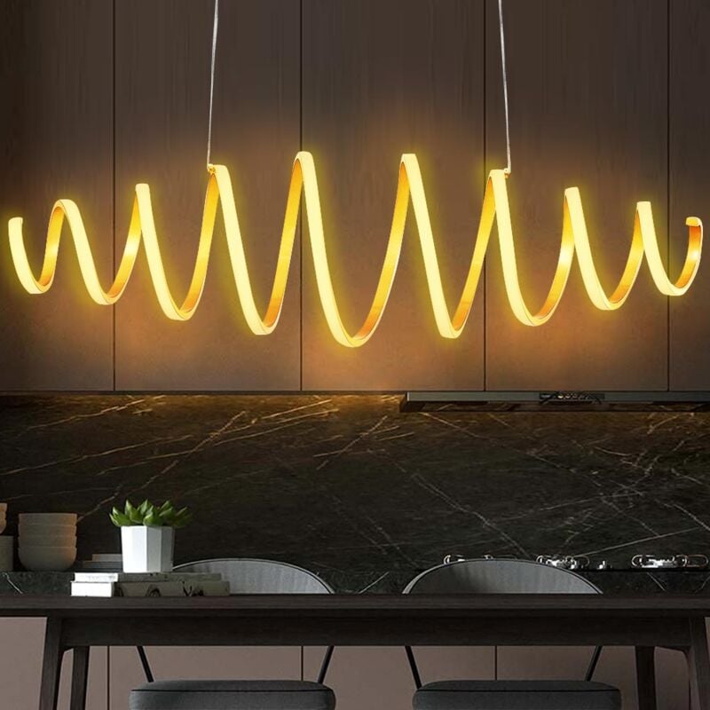 foto del prodotto giordanoshop lampadario sospensione led 58w luce bianco caldo 3000k 3600lm design moderno