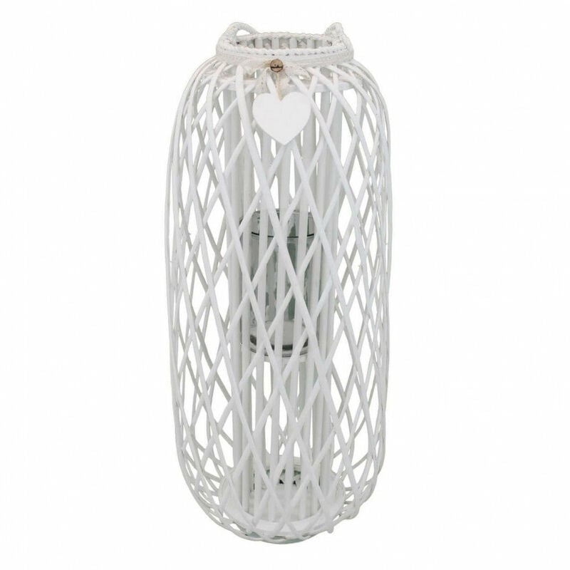 foto del prodotto giordanoshop lanterna aurore in vimini bianco
