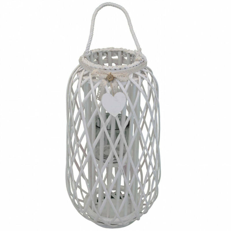 foto del prodotto giordanoshop lanterna fabienne in vimini bianco