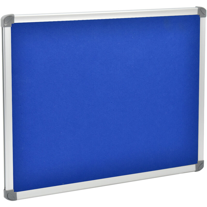 foto del prodotto giordanoshop lavagna con fondo in sughero e panno blu 120x90 cm in alluminio silver