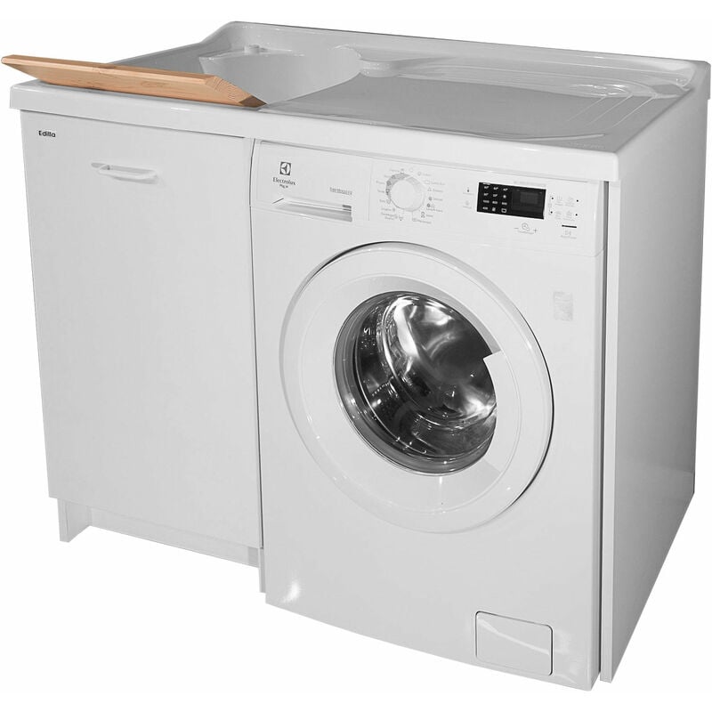 foto del prodotto giordanoshop lavatoio e coprilavatrice 109x60x89cm asse in legno montegrappa edilla bianco sinistro con cesto