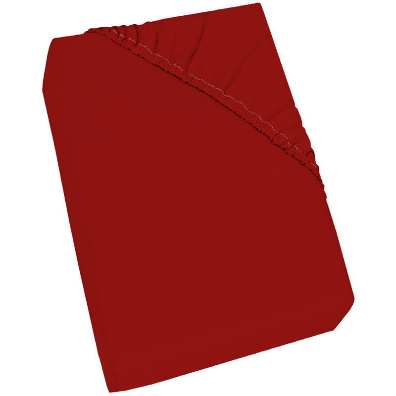 foto del prodotto giordanoshop lenzuolo sotto 1 piazza e mezzo con angoli ed elastico tinta unita rosso