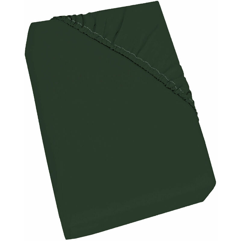 foto del prodotto giordanoshop lenzuolo sotto 1 piazza e mezzo francese con angoli ed elastico in cotone verde oliva