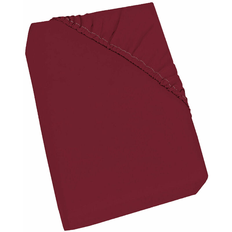 foto del prodotto giordanoshop lenzuolo sotto matrimoniale maxi con angoli ed elastico tinta unita bordeaux