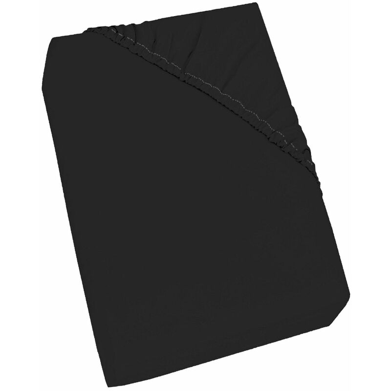 foto del prodotto giordanoshop lenzuolo sotto matrimoniale maxi con angoli ed elastico tinta unita nero