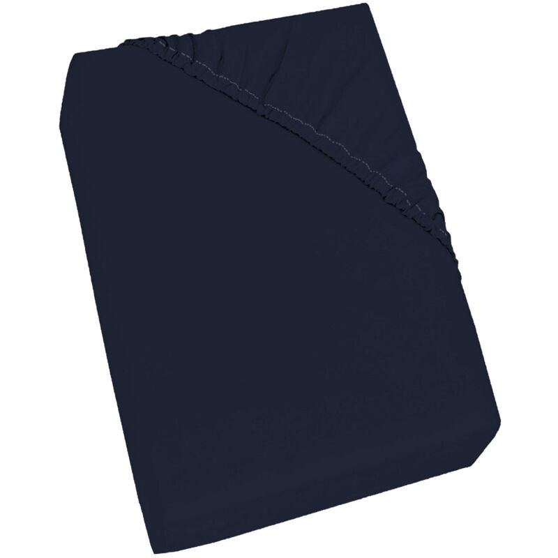 foto del prodotto giordanoshop lenzuolo sotto singolo con angoli ed elastico tinta unita blu scuro