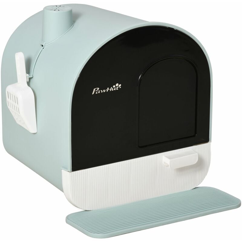 foto del prodotto giordanoshop lettiera per gatti 43x44x47 cm con paletta e vassorio in polipropilene verde