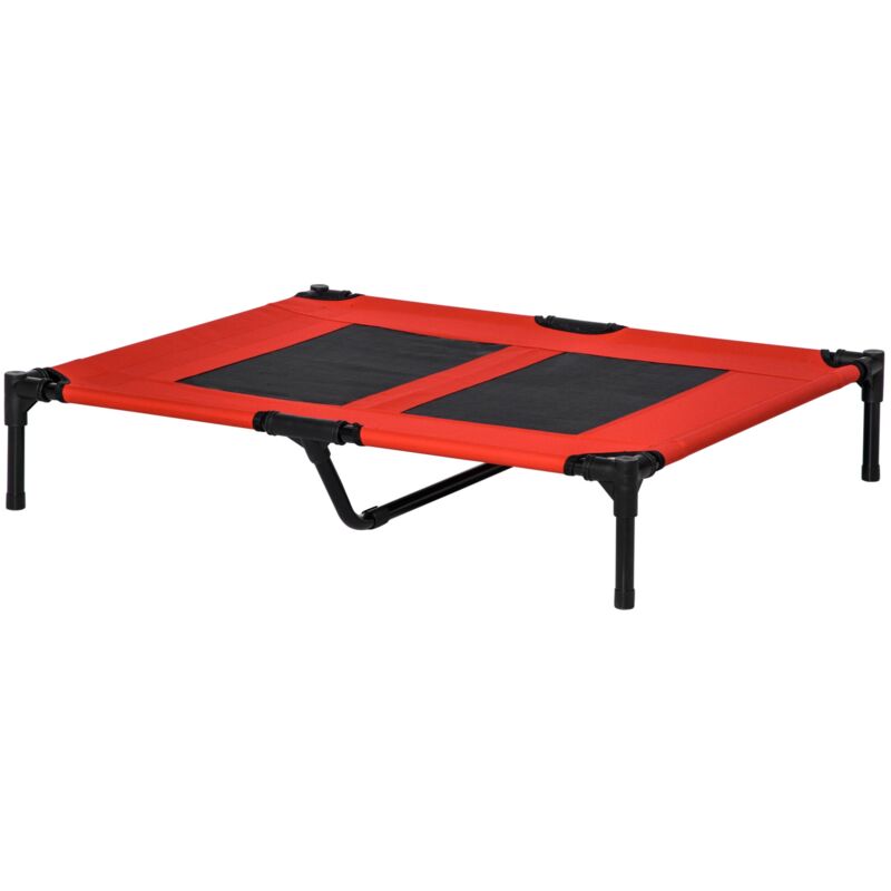 foto del prodotto giordanoshop lettino per cani grandi rialzato con tessuto a rete 91,5x76,2x18 cm peso massimo 30kg rosso