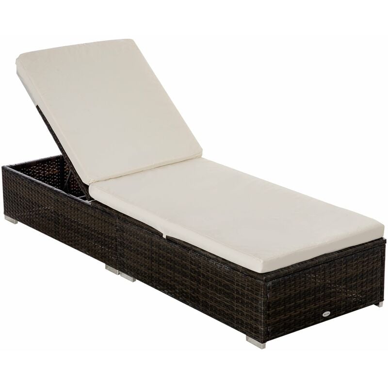 foto del prodotto giordanoshop lettino prendisole 195x68x30 cm in rattan marrone