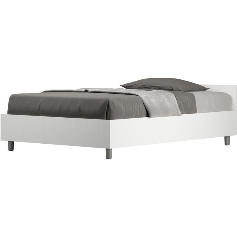 foto del prodotto giordanoshop letto 1 piazza e mezzo 120x190 cm senza rete nuamo bianco frassino