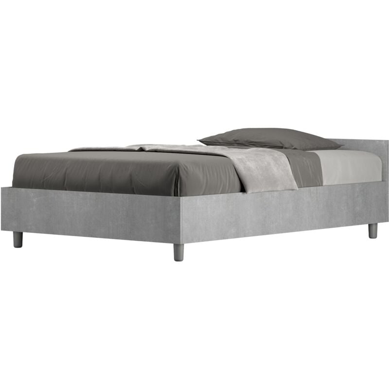 foto del prodotto giordanoshop letto 1 piazza e mezzo 120x190 cm senza rete nuamo cemento