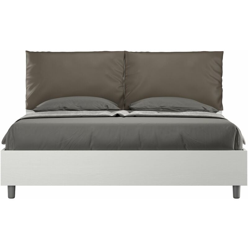 foto del prodotto giordanoshop letto matrimoniale 160x190 cm con rete e contenitore antea egos cappuccino