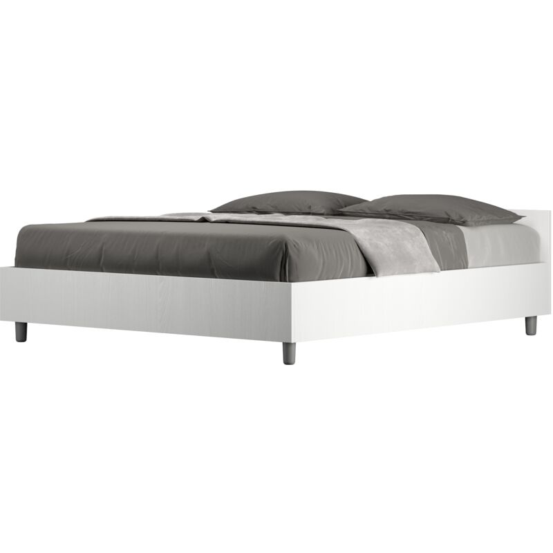 foto del prodotto giordanoshop letto matrimoniale 160x200 cm con rete nuamo bianco frassino