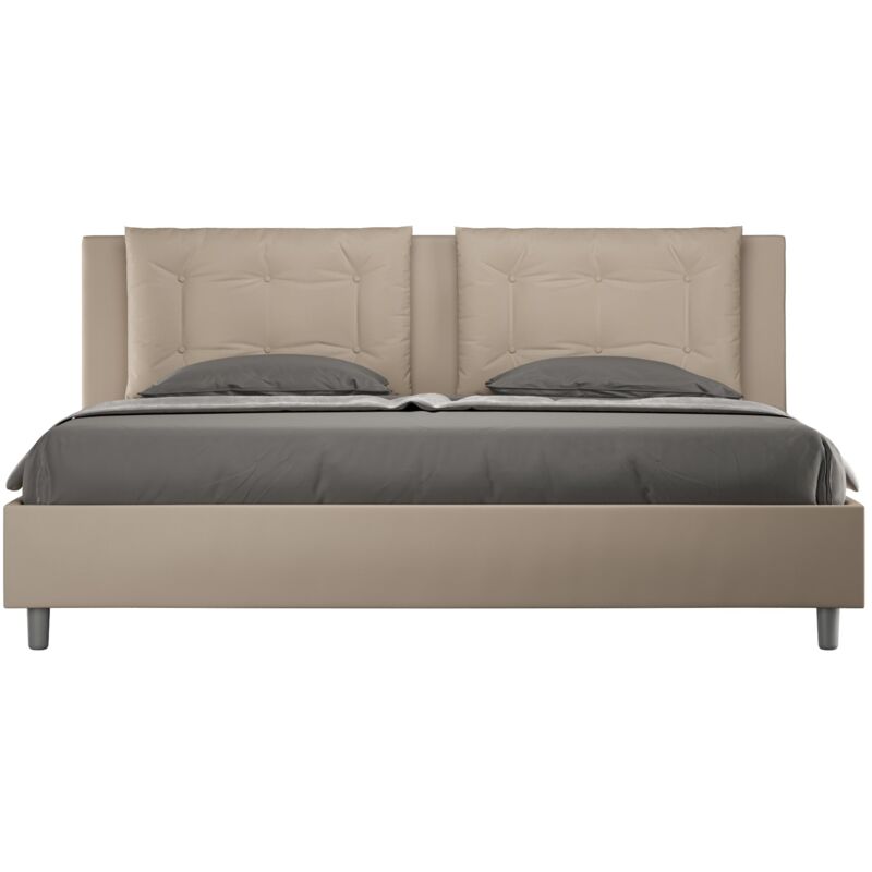 foto del prodotto giordanoshop letto matrimoniale extra large 200x210 cm con rete e contenitore annalisa tortora