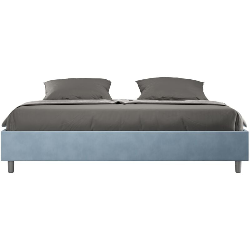 immagine 0 del prodotto giordanoshop letto matrimoniale extra large sommier 200x200 cm con rete e contenitore azelia azzurro