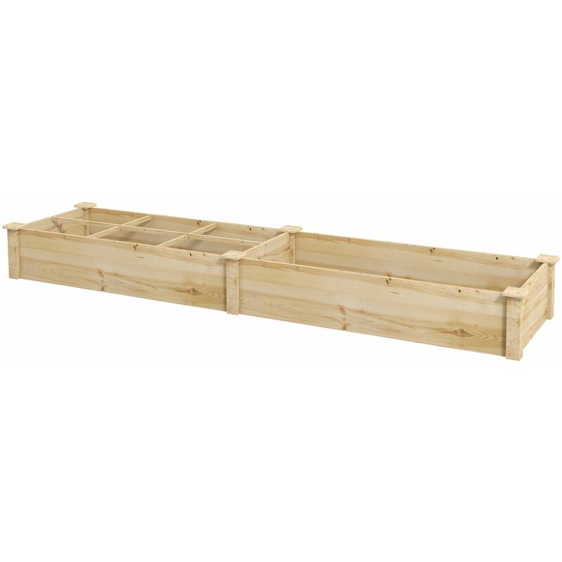 foto del prodotto giordanoshop letto per orto con divisorio 237x60x25 cm in legno naturale
