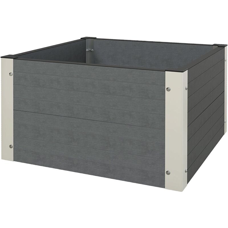 foto del prodotto giordanoshop letto per orto rialzato con fondo aperto e profili 60x60x30 cm in alluminio grigio scuro