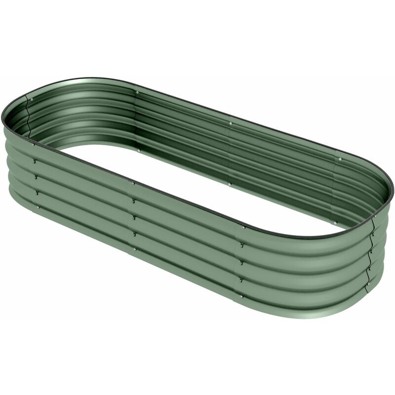 foto del prodotto giordanoshop letto per orto rialzato modulare con fondo aperto 150x62x30 cm in acciaio galvanizzato verde