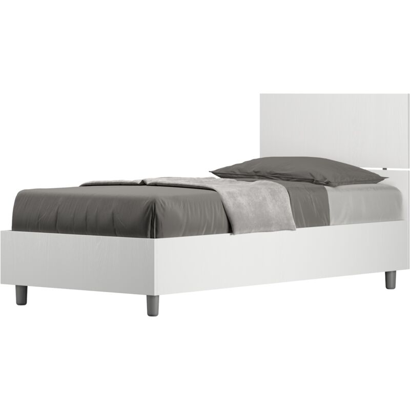 foto del prodotto giordanoshop letto singolo 80x190 cm senza rete demas testata dritta bianco frassino