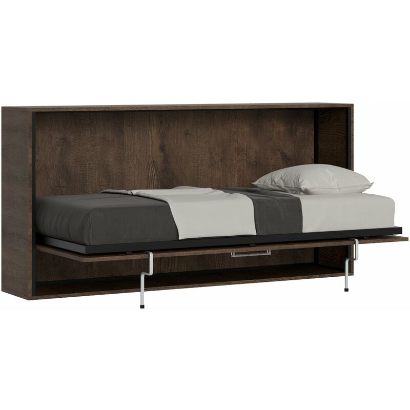 foto del prodotto giordanoshop letto singolo a scomparsa salvaspazio orizzontale kando h97 cm marrone