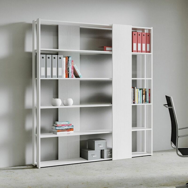 foto del prodotto giordanoshop libreria moderna 5 ripiani 178x36x204 cm in nobilitato bianco