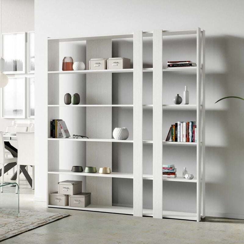 foto del prodotto giordanoshop libreria moderna 5 ripiani 178x36x204 cm in nobilitato bianco