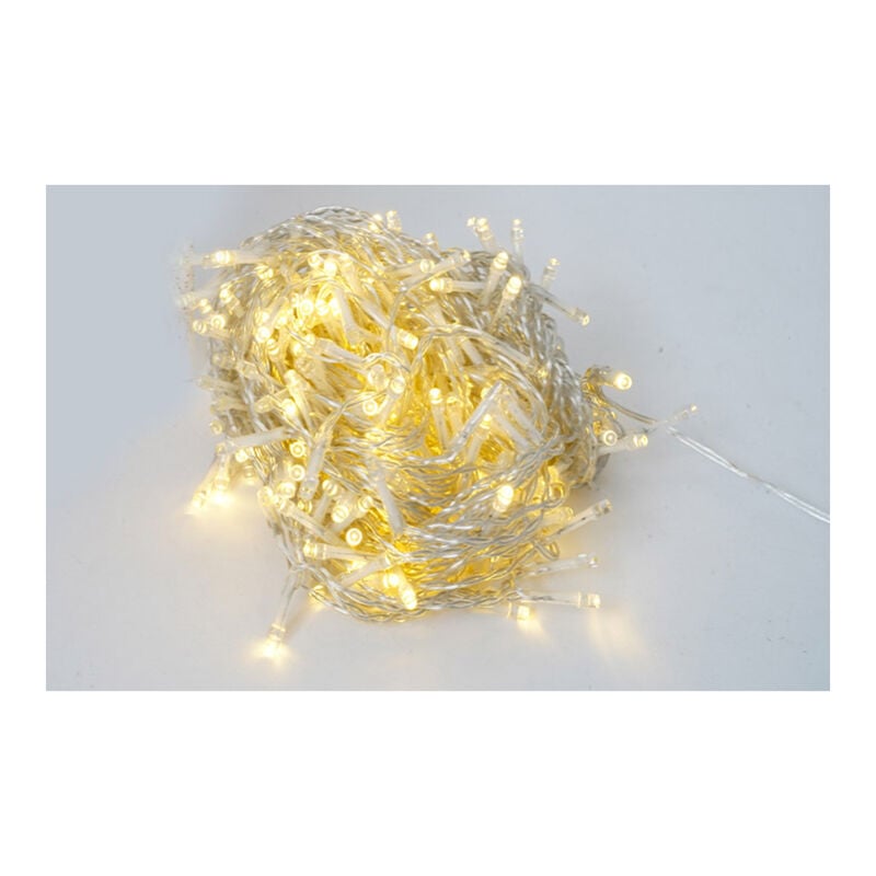 foto del prodotto giordanoshop - luci di natale cascata 240 flash led 200x100 cm luce calda cavo 3m trasparente