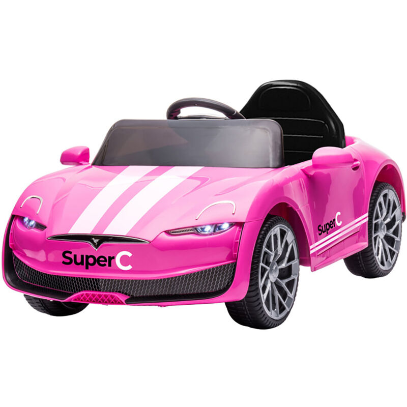 foto del prodotto giordanoshop macchina elettrica per bambini 12v auto super c rosa