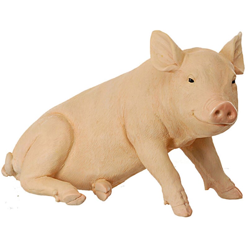 foto del prodotto giordanoshop maiale seduto in resina larghezza 43 cm